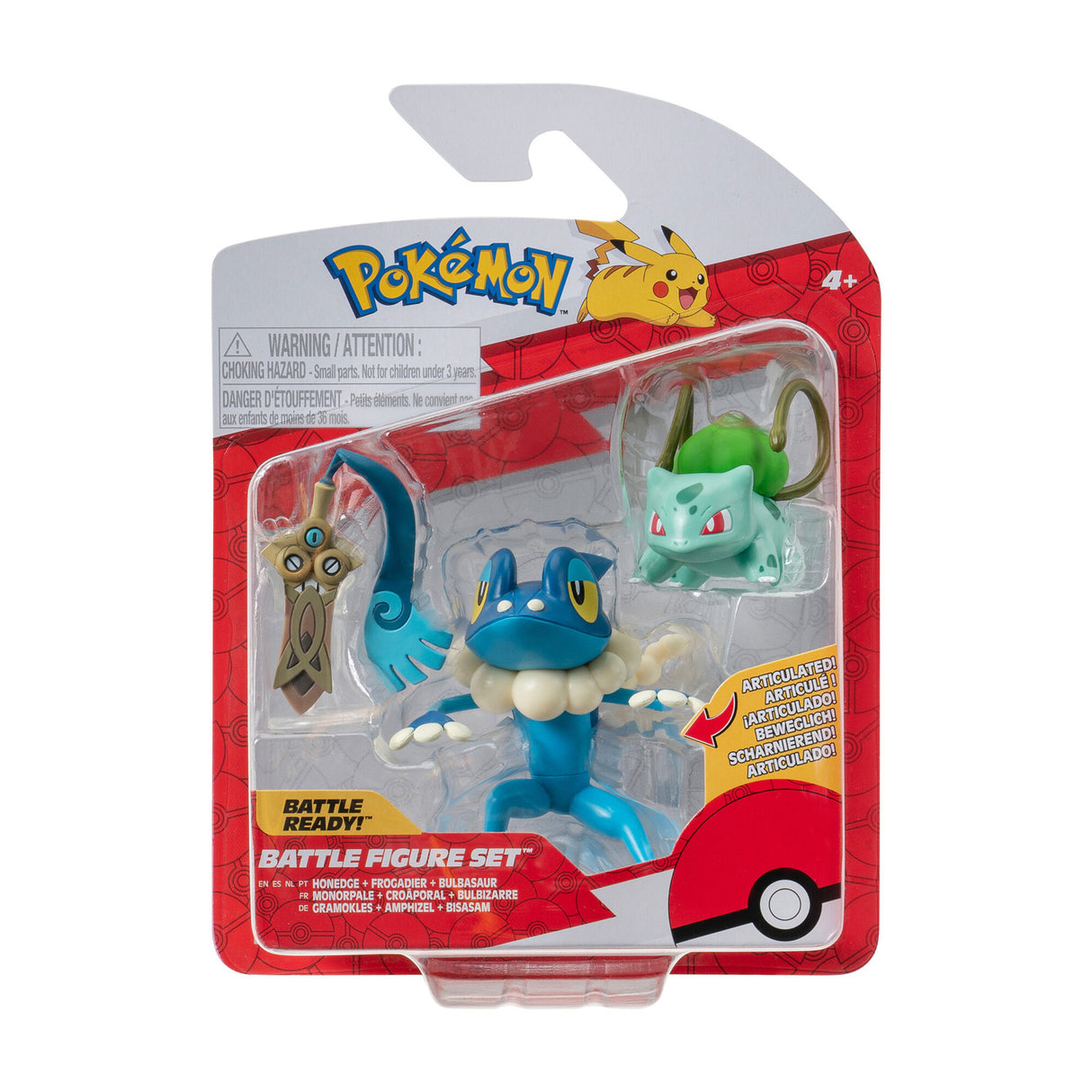 Figura Boti Batte Set Honede, Bulbasaur, Frogadier, 3st.