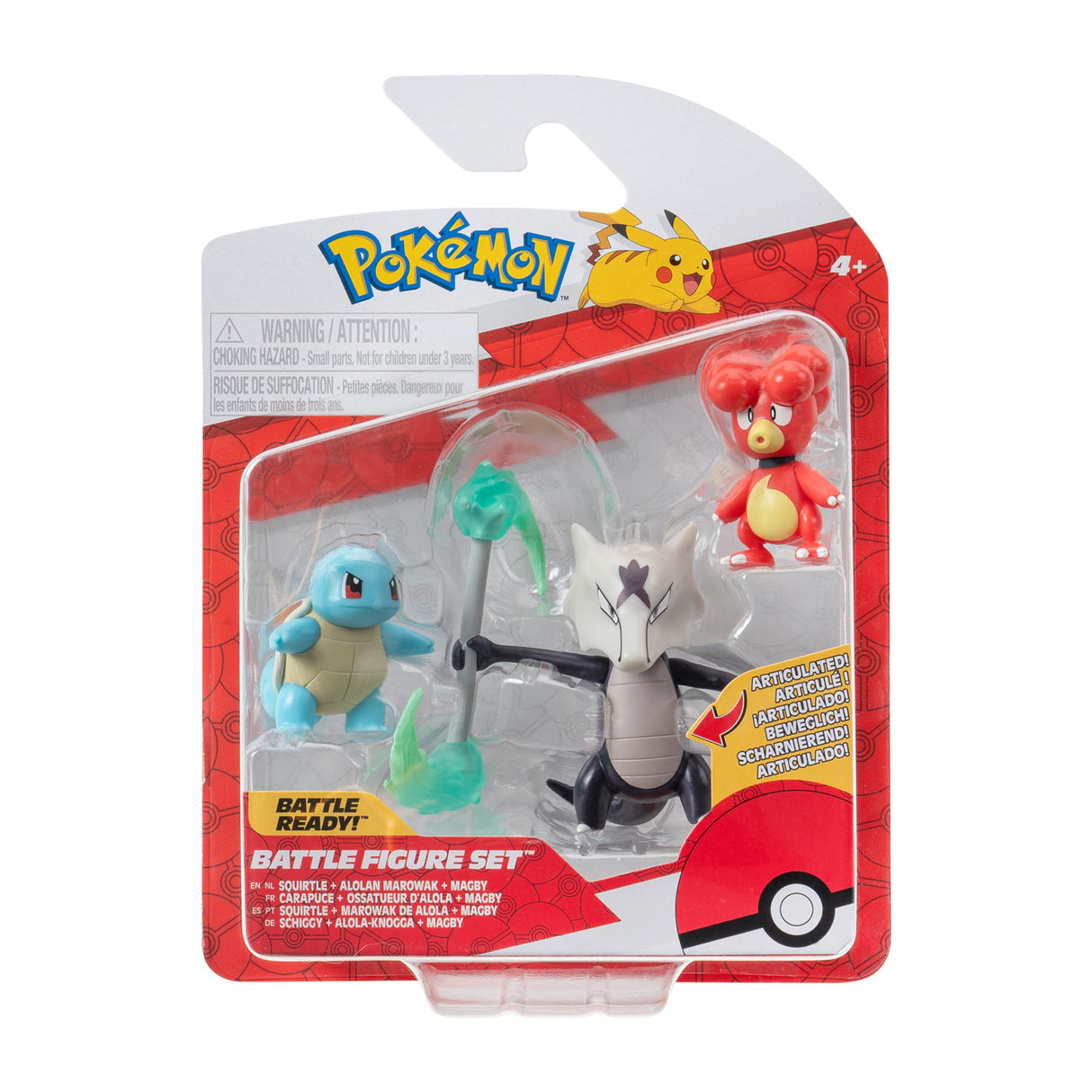 Boti Batte Figure Set Magby, Alolan, Marow, 3st.