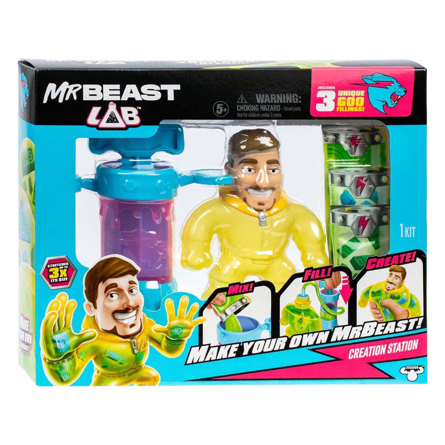Moose Toys Mrbeast Lab Creation Studio – mischen, füllen und kreieren Sie das ultimative dehnbare Mrbeast!