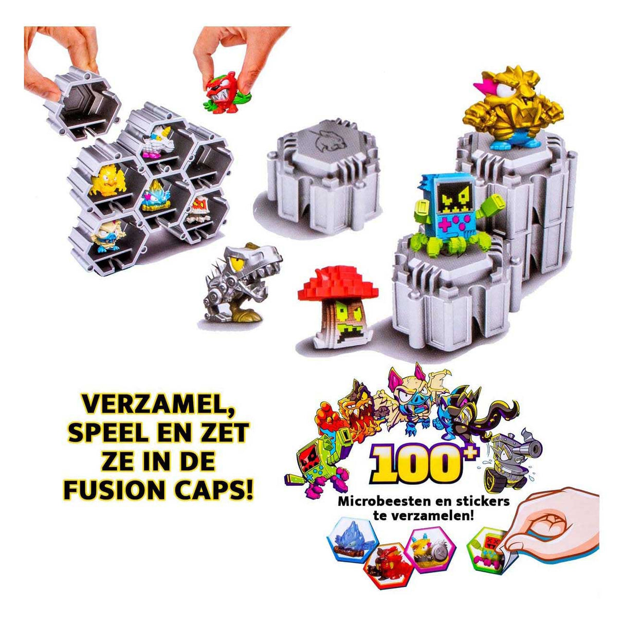 Moose Toys Mrbeast Lab Swarms – Hyper Fusion Series Chaos XL Pack – 22 Schwärme Mikrobestien, 5 Fusionskappen, 22 Aufkleber