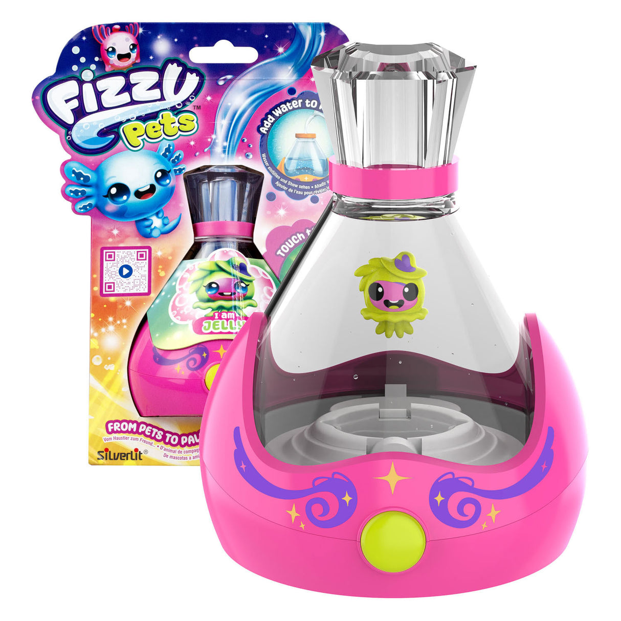 Spectron fizzy pets interactief zwemmend vriendje in een fles - met licht en geluid - speelfiguur