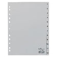 Numerische Tabs langlebig 6512 12 Tabs 11 Löcher grau