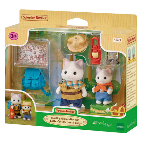 Sylvanian Family 5763 Duo-Abenteuer, Latte-Katzen-Bruder und Baby