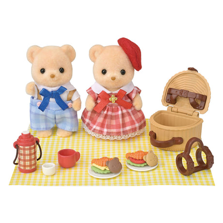 Sylvanian families 5853 biscuit beer zus en broer - picknick set