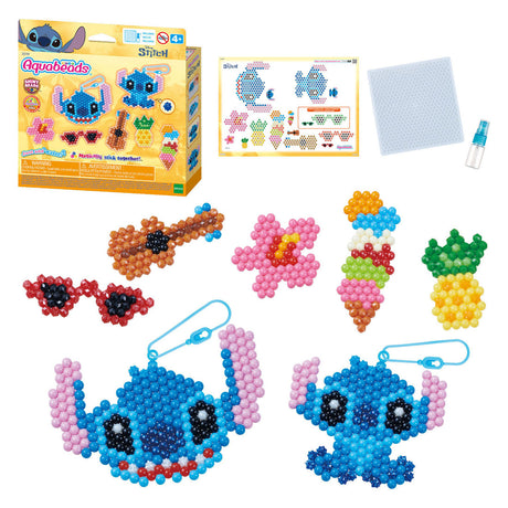 Aquabeads Stitch Schlüsselanhänger-Set (700 Perlen) Bastelset – Perlen, die am Wasser haften