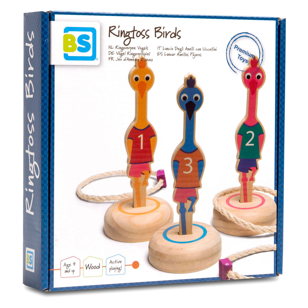 BS Toys Ringwerpen Vogels Holzwurfspiel