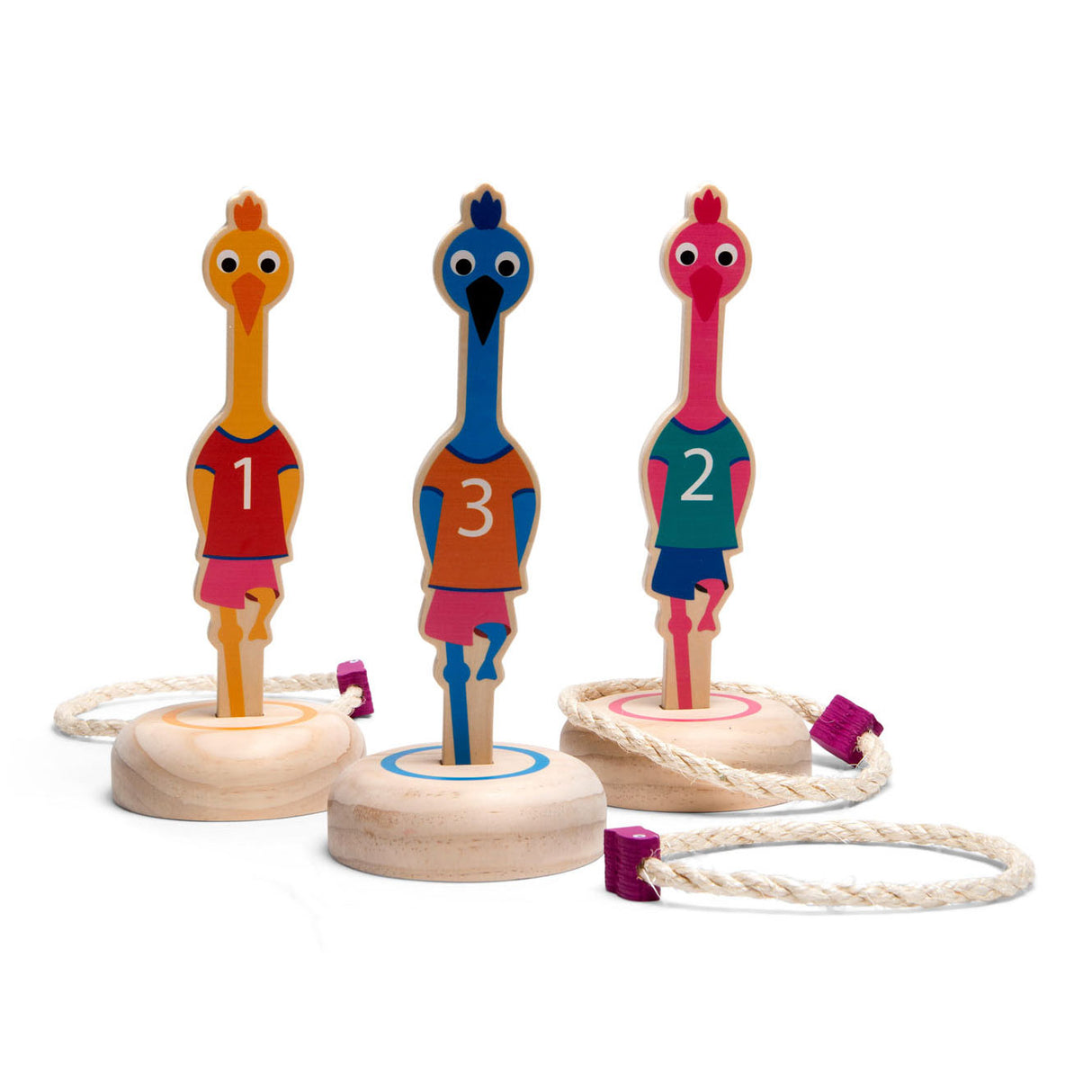 BS Toys Ringwerpen Vogels Holzwurfspiel