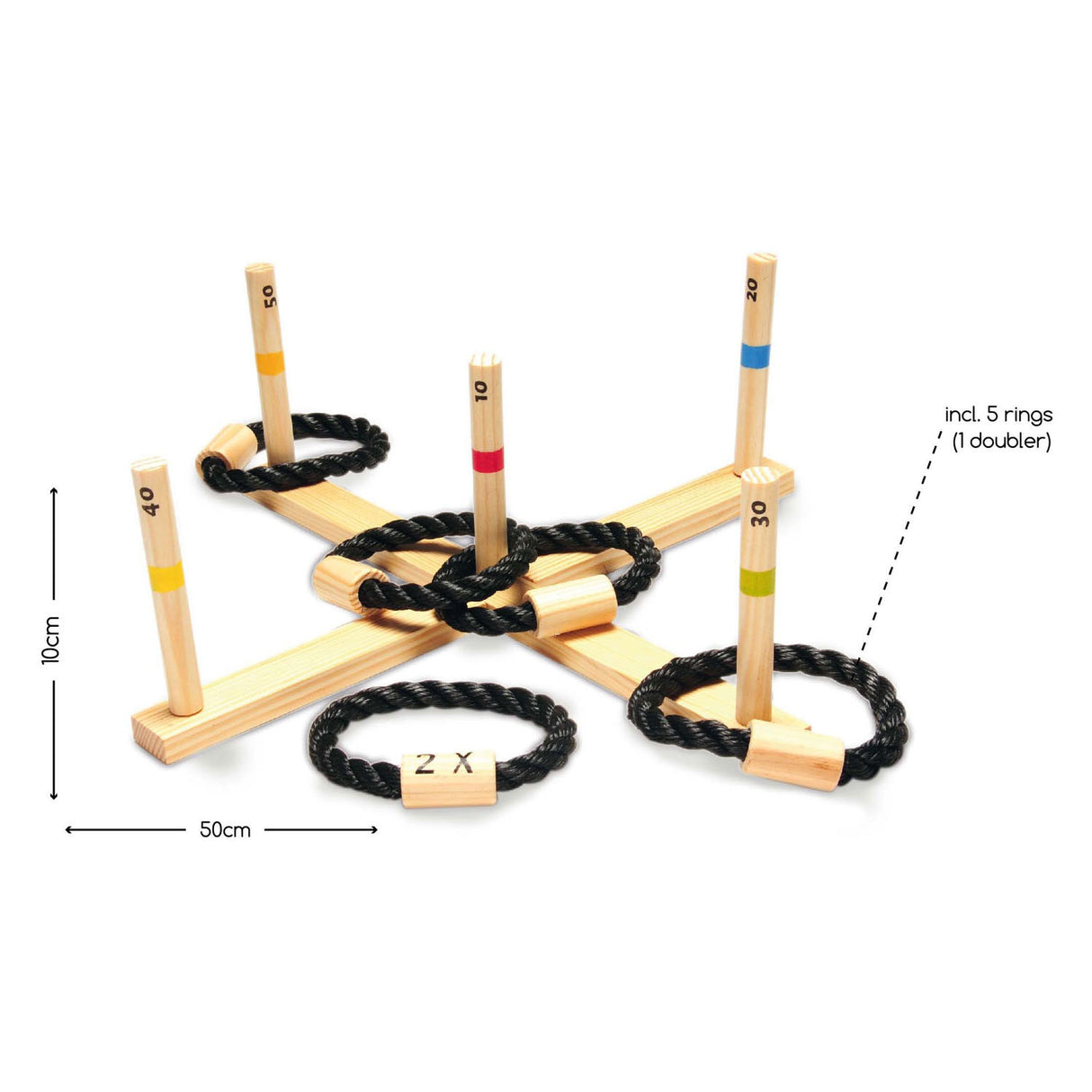 BS Toys Wooden Ringenspel, 6dlg.