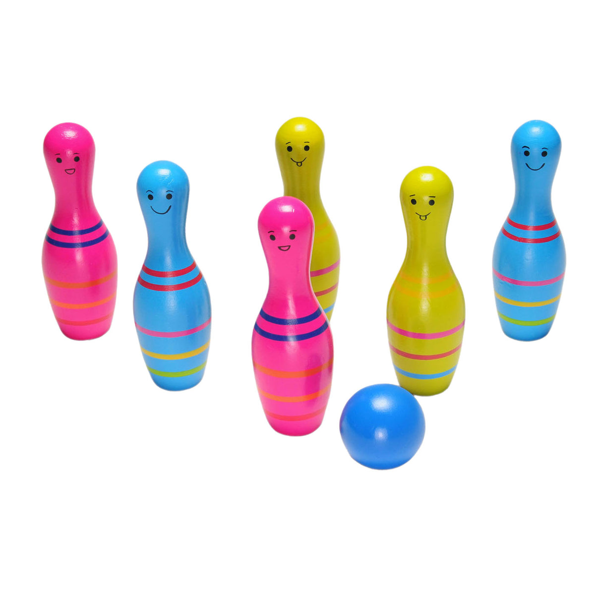 Bs toys houten bowlingset skittels junior, 7dlg.