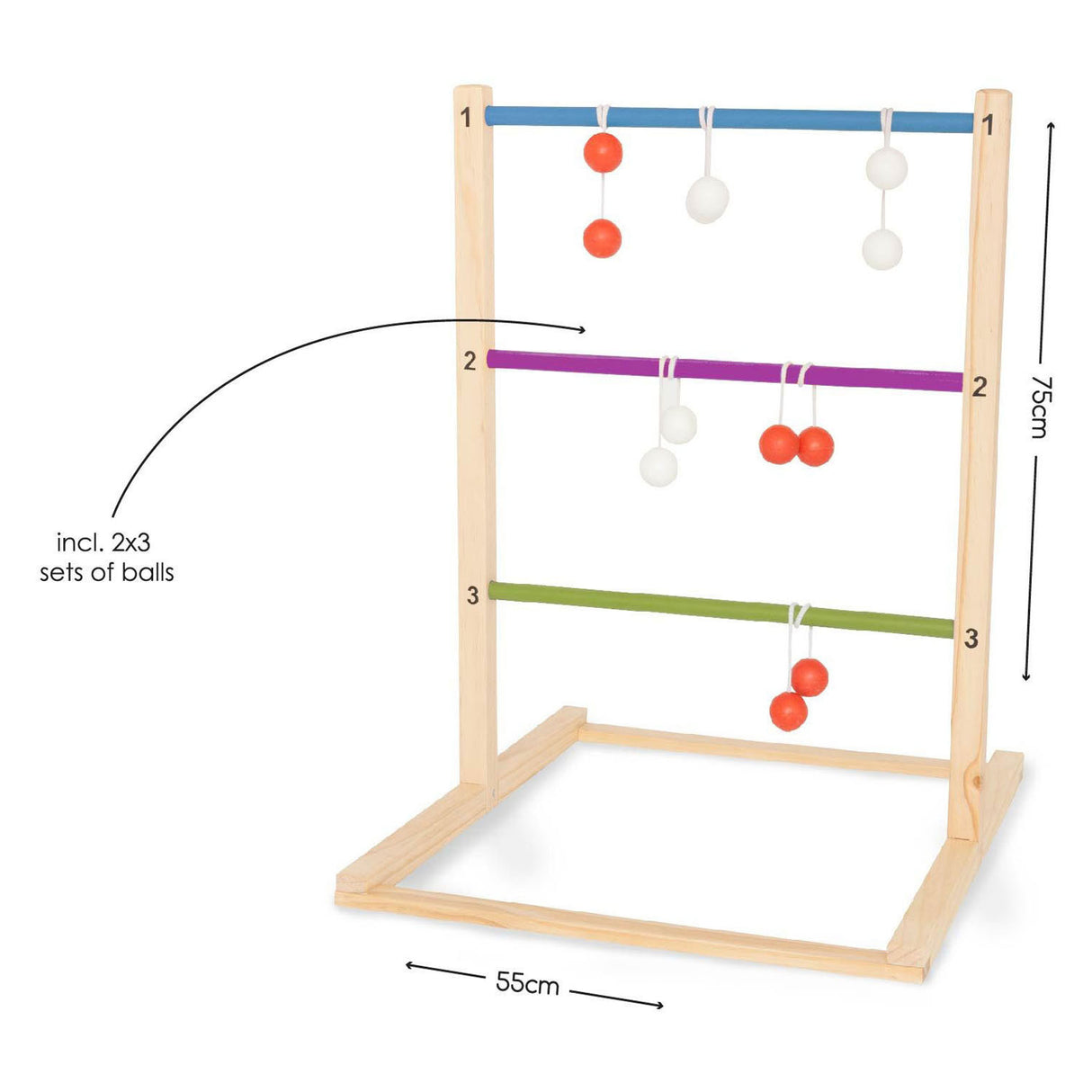 Juego de lanzamiento de BS Toys Wooden Ladder Ladder, 7dlg.