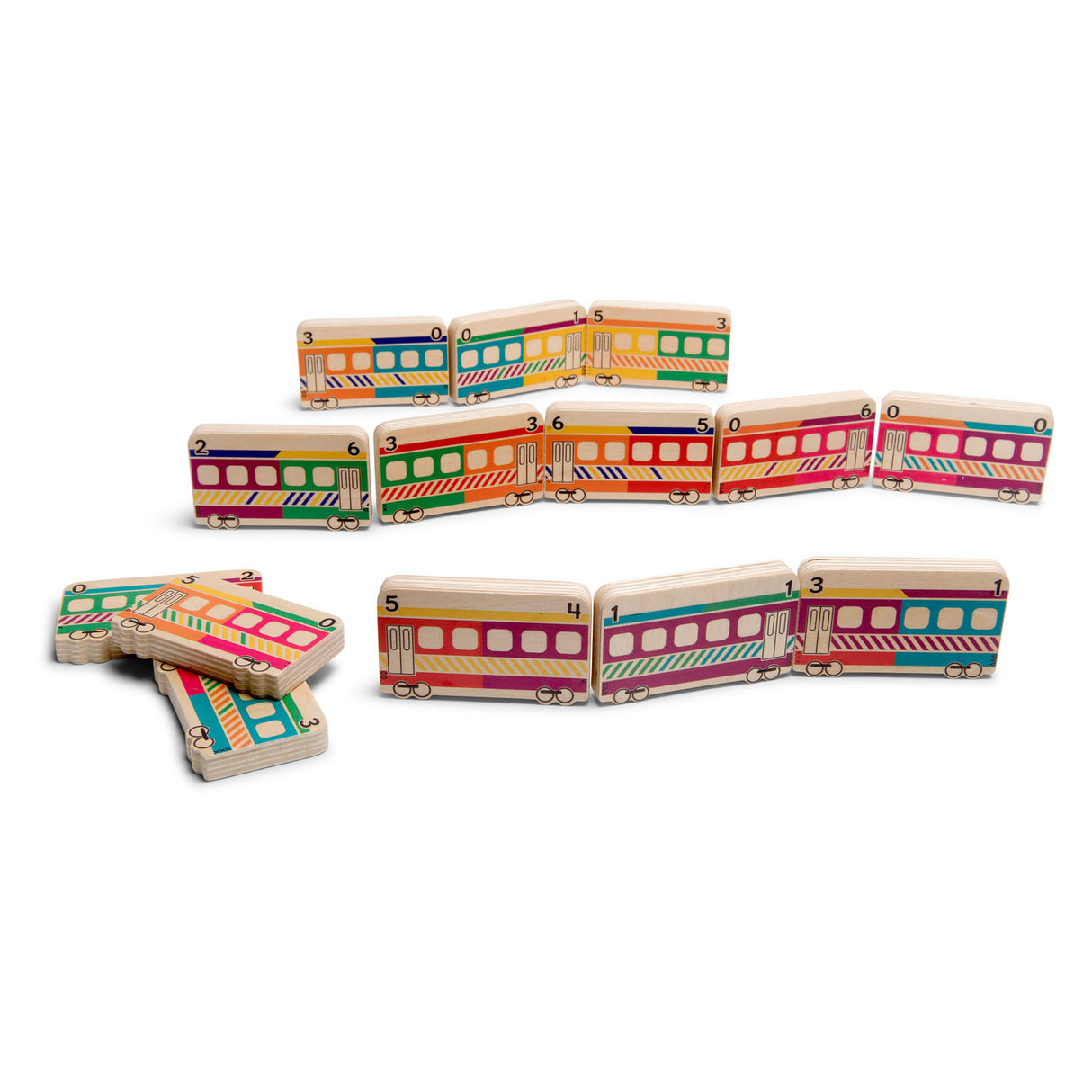 BS Toys Domino-Zug aus Holz, 14-teilig.