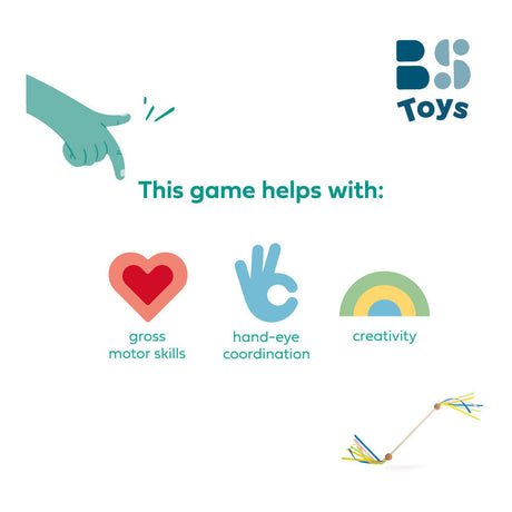 BS Toys hölzerner Spinnstab mit Band