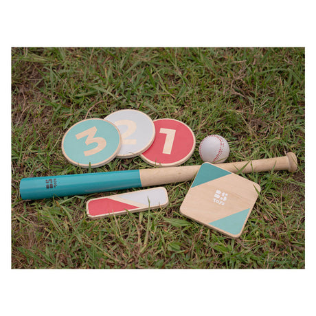 Bs toys – honkbal startset – buitenspel – honkbalset van fsc hout – vanaf 8 jaar