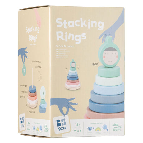 Bs toys – stapelringen – educatief spel – houten stapelspel – vanaf 18 maanden