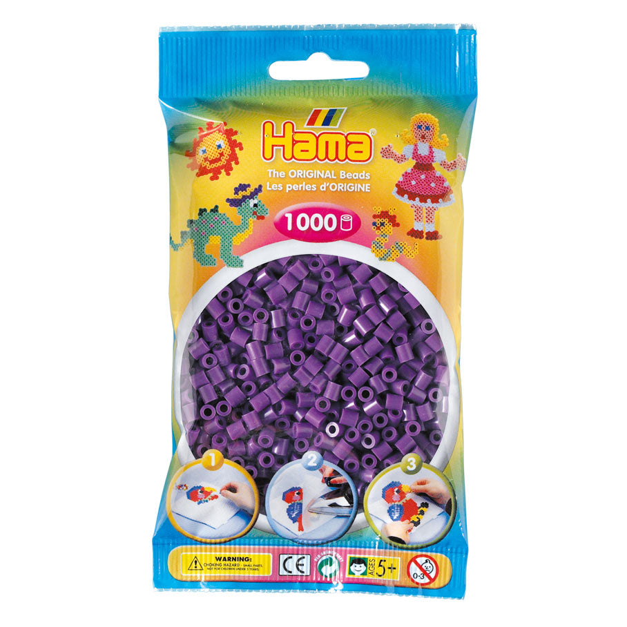 Hama String Beads Purple (07), 1000.