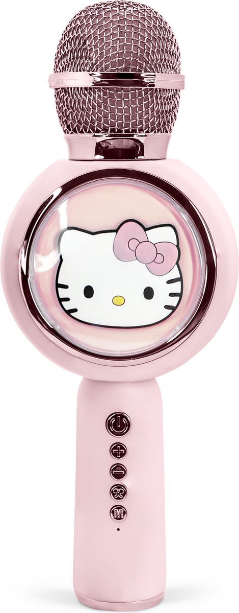 Otl technologies hello kitty - draadloze karaoke microfoon voor kinderen - oplichtend led display - speaker - stemvervorming