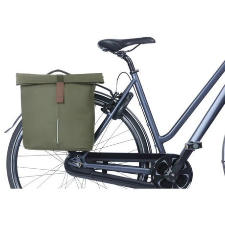 Basil Doppelte Fahrradtasche City Mik 28 - 32 Liter - Moosgrün