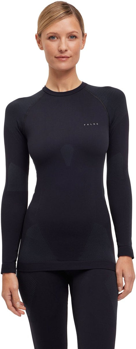 Falke warmes Langarmshirt, schnelltrocknendes Funktions-Langarmshirt für Damen, Schwarz - Größe S