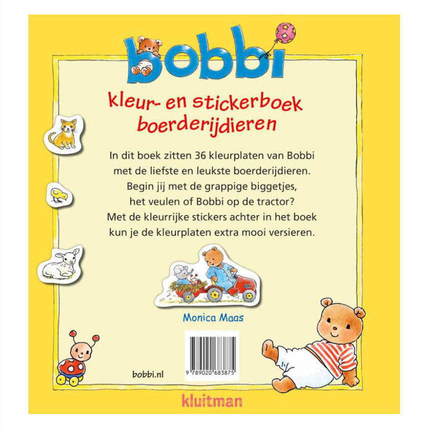 Herausgeber Kluitman Bobbi Colors Sticker Book Farm Diere