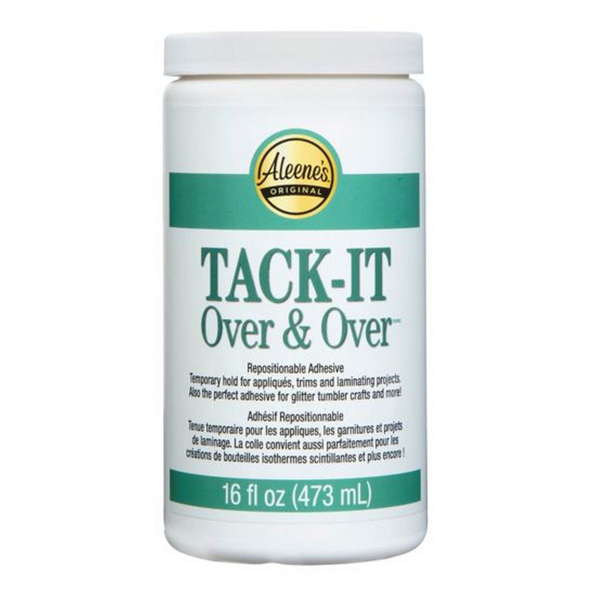 Aleene's • tack-it over over repositionable adhesive 16 fl. oz. Glas