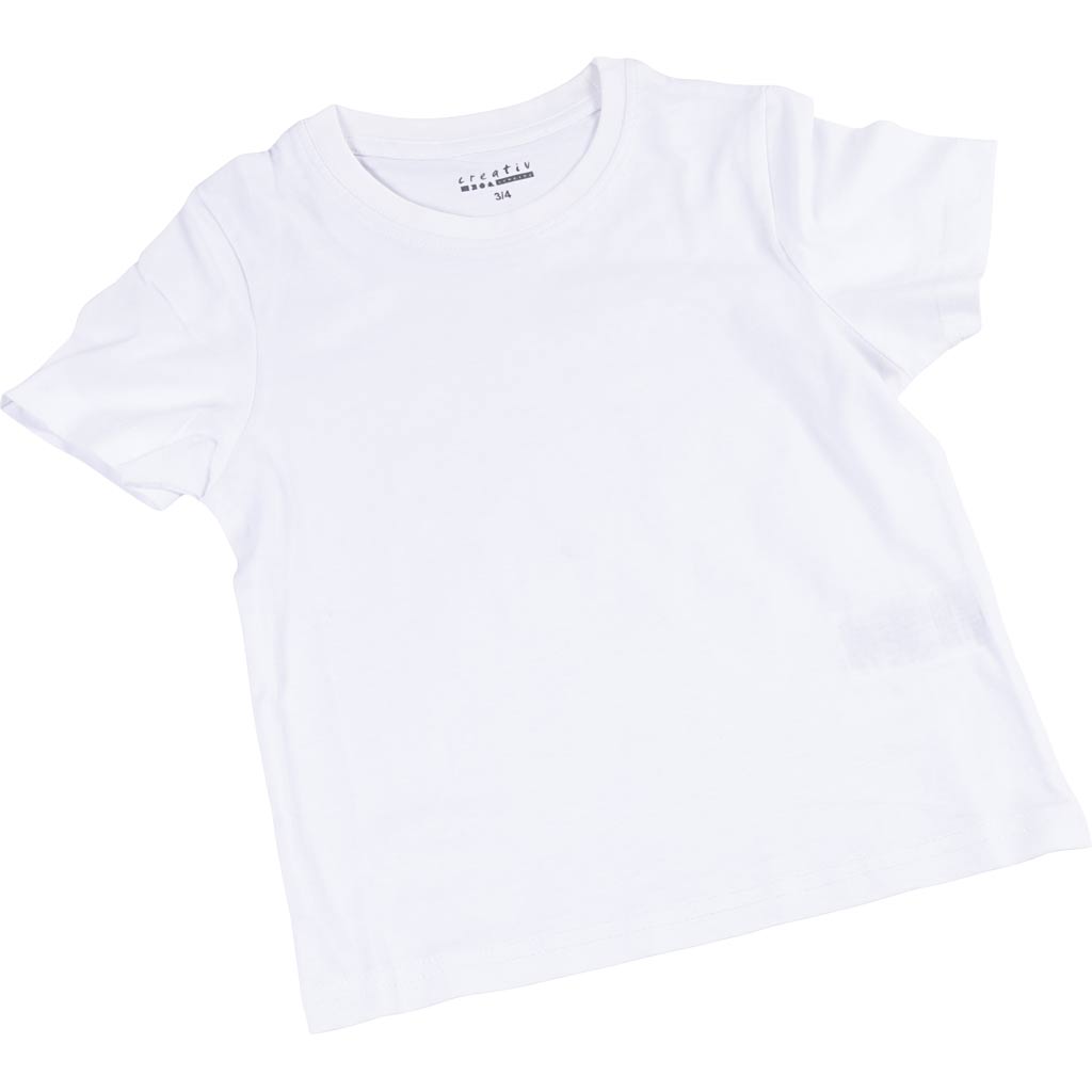 Creativ Company T-Shirt weiß mit Rundhalsausschnitt aus Baumwolle, 3-4 Jahre
