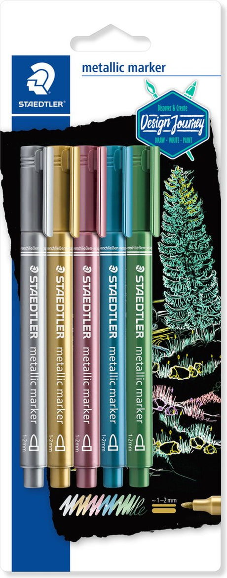 Staedtler metallic pen set 5 kleuren