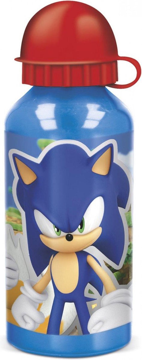 Stor Sonic the Hegdehog Aluminium-Trinkflasche – 400 ml – leicht – auslaufsicherer Schraubverschluss – Trinkflasche für Kinder – außerhalb der Reichweite