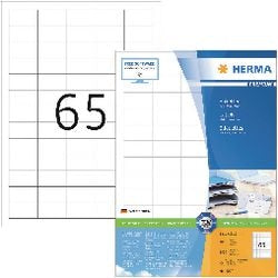 Herma-Etiketten ohne Marke, weiß, 38,1 x 21,2 Premium, A4, 6500 Stück.