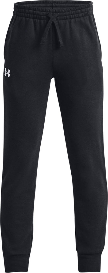 Under Armour ua Rival Fleece Joggers-Blk Jungen-Sporthose – Schwarz – Weiß