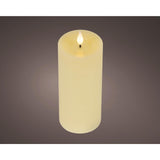 Lumineo realistische led kaars met wax pit en vlam effect ã˜7.5x20cm crã©me met 6uur timer werkt op batterij