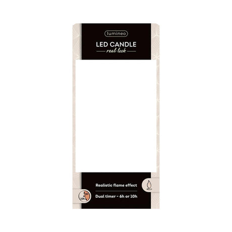 Lumineo realistische led kaars met wax pit en vlam effect ã˜7.5x20cm rood met 6uur timer werkt op batterij
