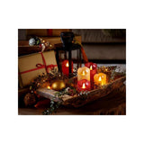 Lumineo led kaars wax -met vlam die heen en weer beweegt- 10 cm.op batterij met 6 uurs timer. kleur: off white, glanzend, warm wit l
