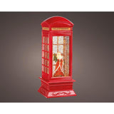 Lumineo led waterspinner telefooncel met kerstman op batterij 11x11x27cm<br>