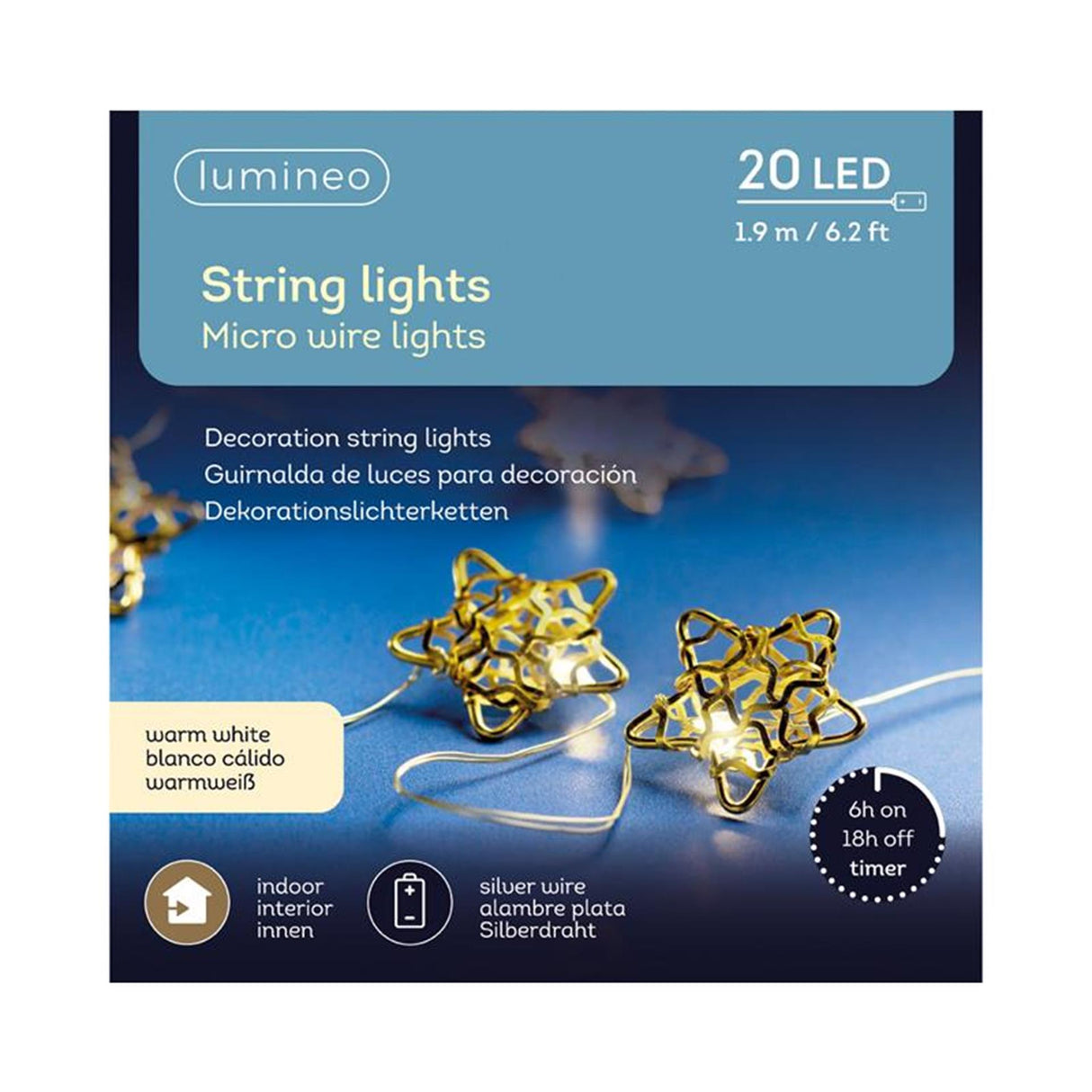 Lumineo Lichterkette Stern Metall 20l