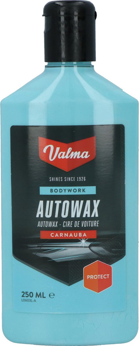 Valma Autowachs – mit Carnaubawachs – sorgt für optimalen Glanz – für Auto, Wohnwagen, Wohnmobil oder Boot – Langzeitschutz gegen alle Wettereinflüsse – für alle Lackarten – 250 ml