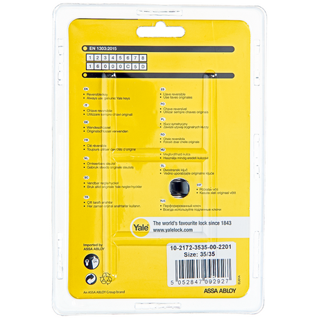 Yale 1060528 - profielcilinder 2100 mv 70mm(35 35) | 2 stuks