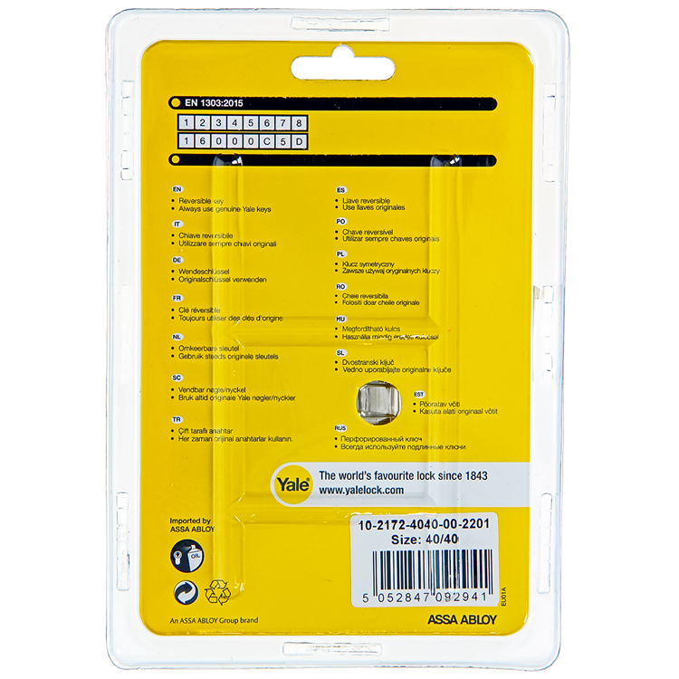 Yale 1060530 - profielcilinder 2100 mv 80mm(40 40) | 2 stuks