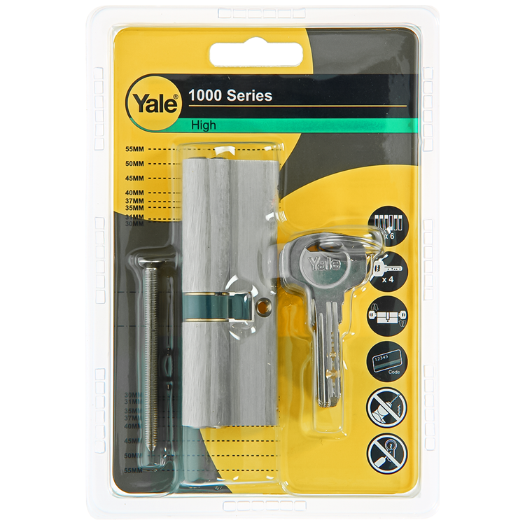 Yale 1060543 - profielcilinder 1000 mv 90mm(40 50) | 2 stuks