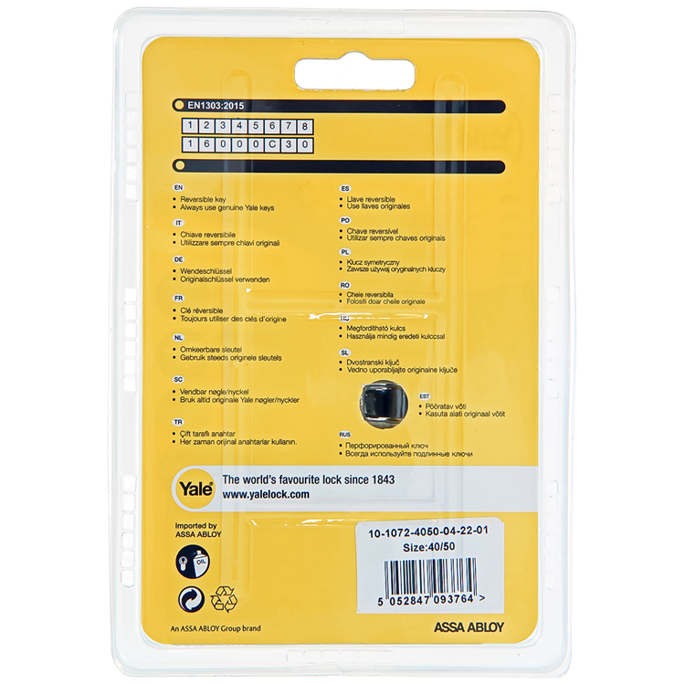 Yale 1060543 - profielcilinder 1000 mv 90mm(40 50) | 2 stuks