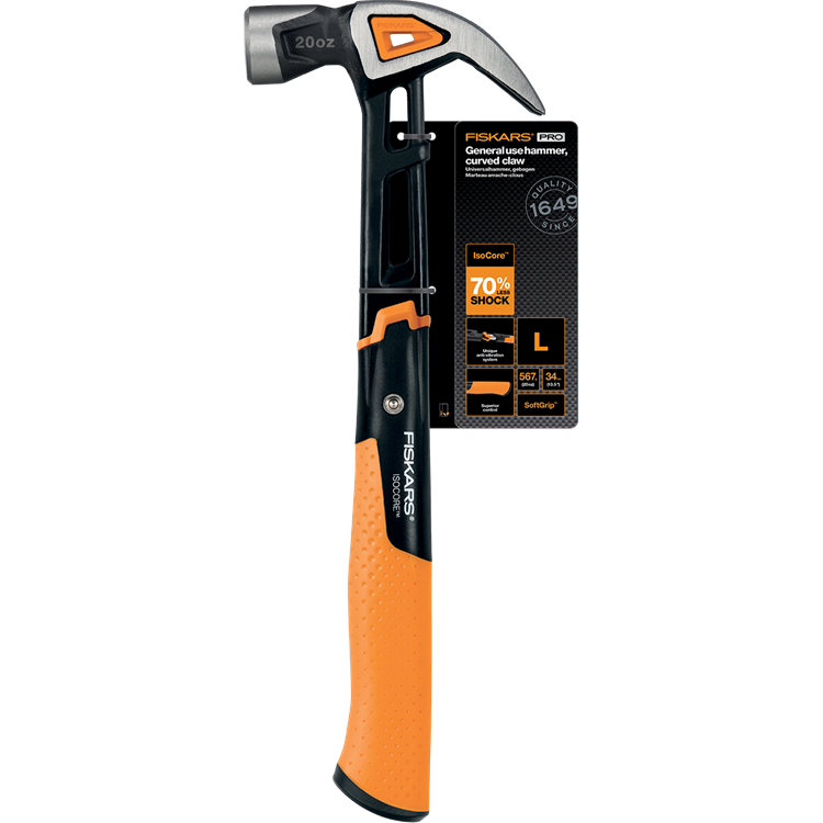 Fiskars Isocore-Klauenhammer l, gebogen