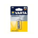 Varta Superlife 9V. Sinkkarbon. hver. (Hengende pakke)