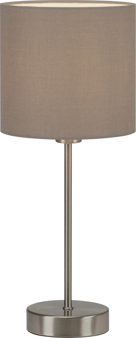 Briloner - Stoff - Tischleuchte - inkl. Ein-/Ausschalter – E14 – 25 W – Taupe – Metallgewebe