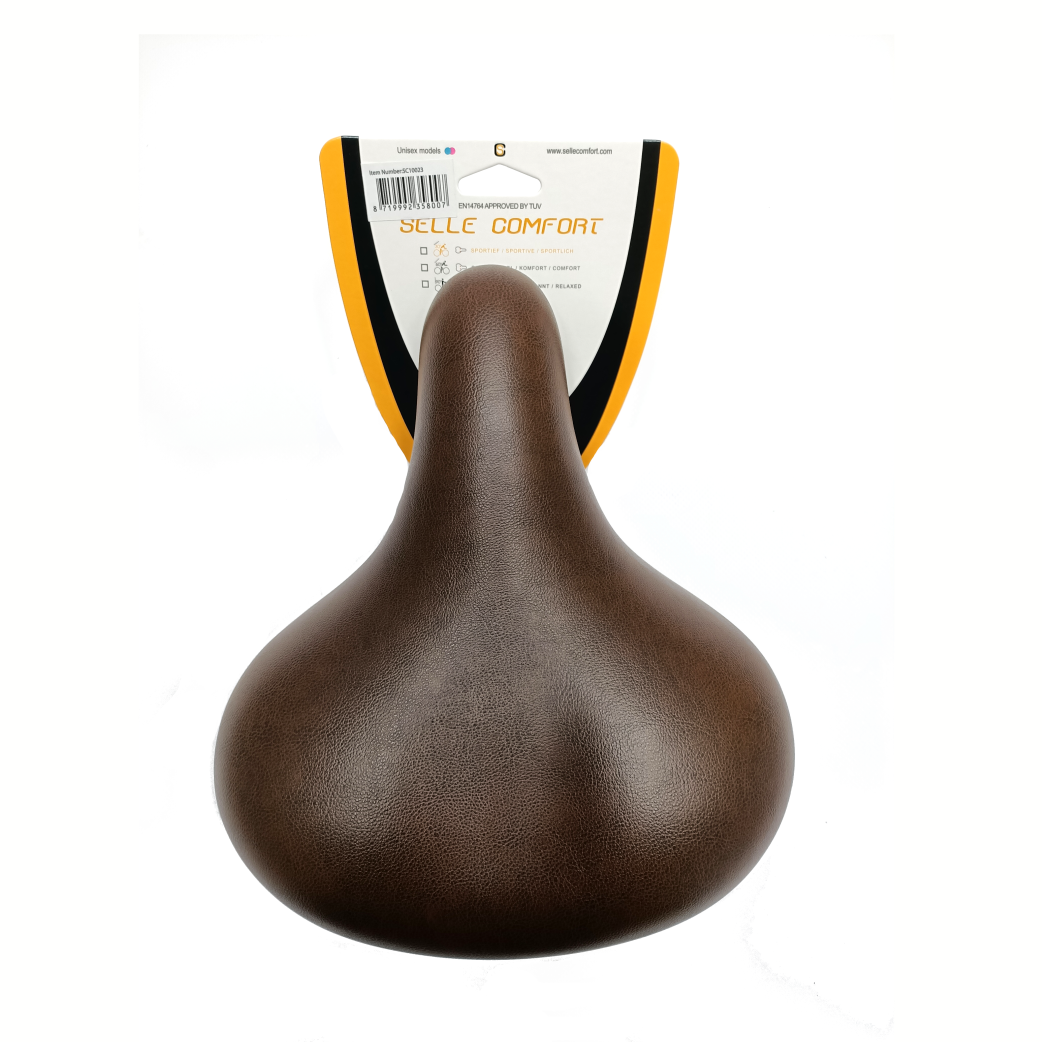 SELLE COMFOFFIT SELLA SELLA RETRO BASIC, marrone con sospensione elastomer. no senza nessuno