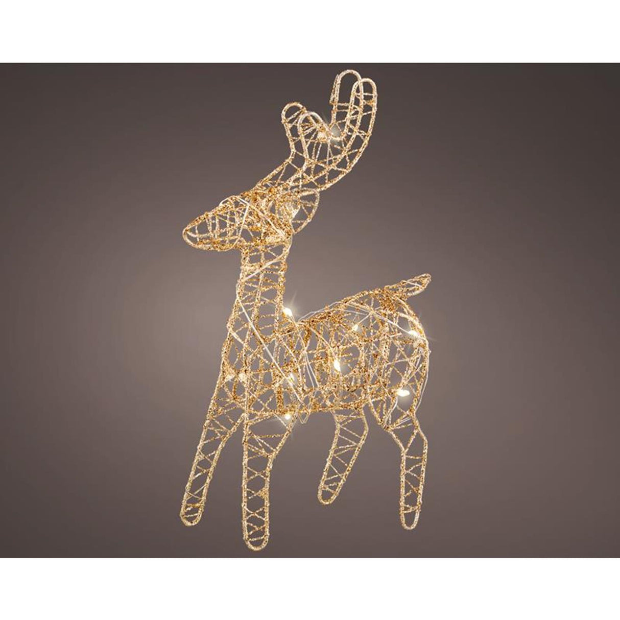Lumineo Rentier LED Gold Metall H21cm