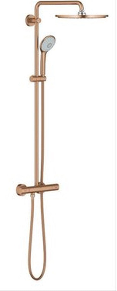 Grohe Euphoria XXL 310 Duschsystem – Regenbrause – ø 31 cm – mit Thermostatarmatur – gebürsteter warmer Sonnenuntergang (Bronze matt)