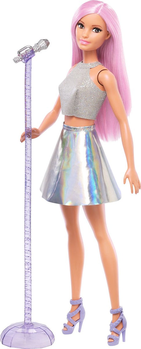 Barbie Karriere Popstar – Puppe mit rosa Haaren inklusive Mikrofon