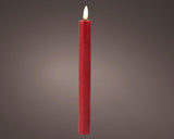 Lumineo Tafelkerzen-Set LED-Flamme 24cm rot 2-teilig