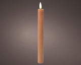 Lumineo Tafelkerzen-Set LED-Flamme 24cm braun 2-teilig