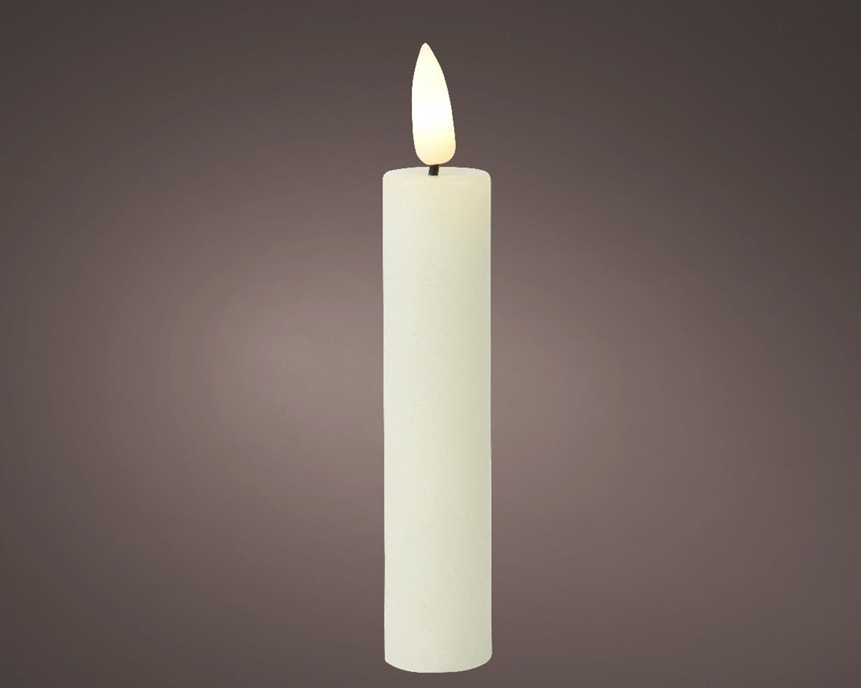 Lumineo dinner candle set led flame 16cm creme 2-dlg