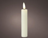 Lumineo dinner candle set led flame 16cm creme 2-dlg